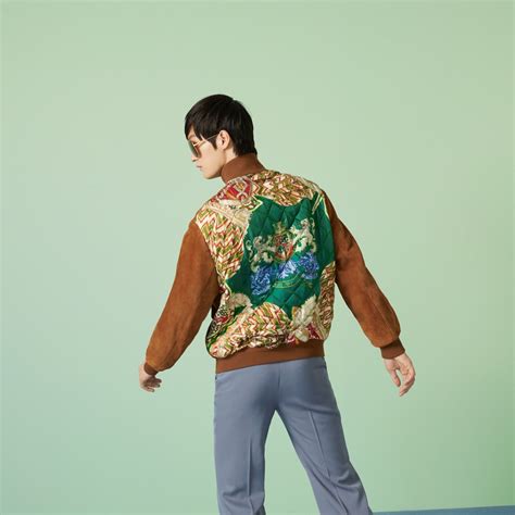 giubbotto pelle gucci marrone|Bomber in pelle scamosciata in marrone .